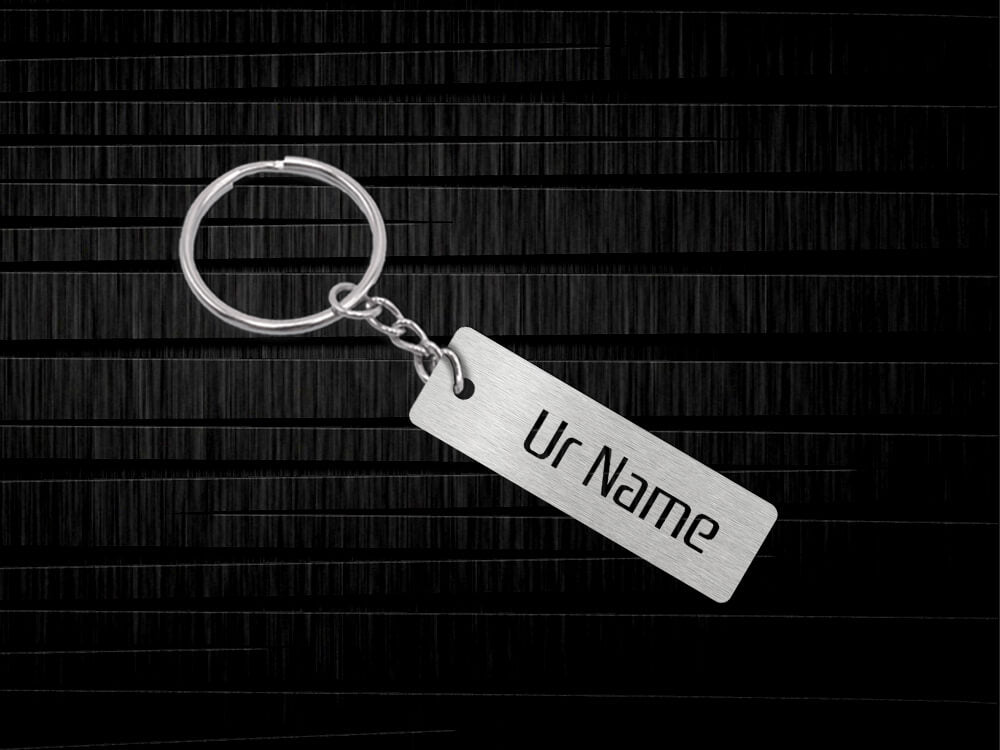 Metal Name Key Chain - Rectangle