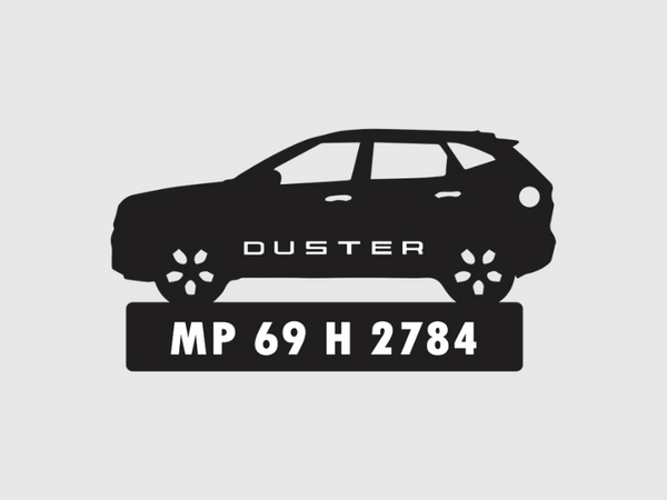 Car Shape Number Plate Keychain - VS513 - Renault Duster