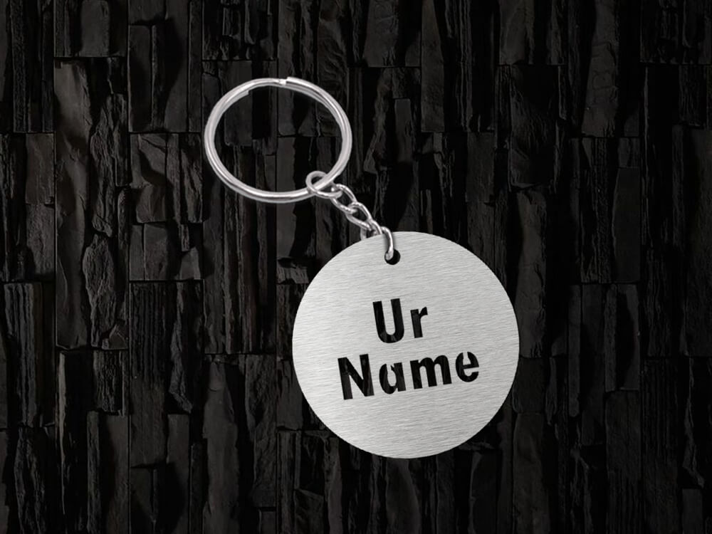 Metal Name Key Chain Round
