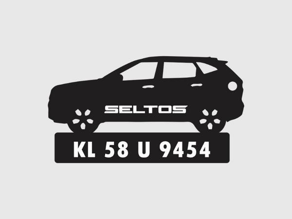 Car Shape Number Plate Keychain - VS74 - Kia Seltos - Wisholize - Key Chain
