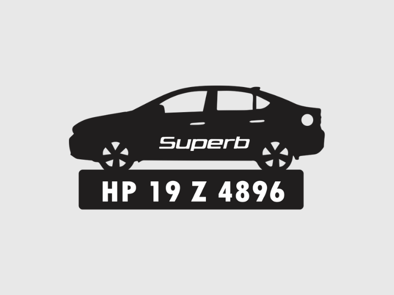 Car Shape Number Plate Keychain - VS95 - Skoda Superb - Wisholize - Key Chain