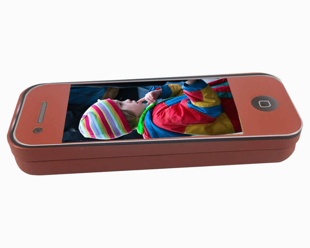 Customized Metallic Pencil Box- Red (Model 105)