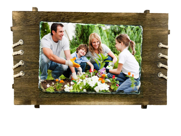 Stone Photo Stand- Wooden Plaque (Wall Hanging) Big - Wisholize - Photo Frame