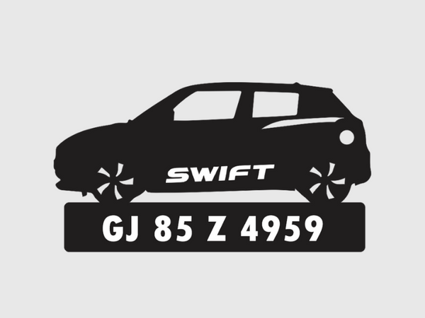 Car Shape Number Plate Keychain - VS56 - Maruti Suzuki Swift - Wisholize - Key Chain