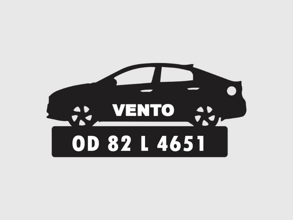 Car Shape Number Plate Keychain - VS78 - Volkswagen Vento - Wisholize - Key Chain