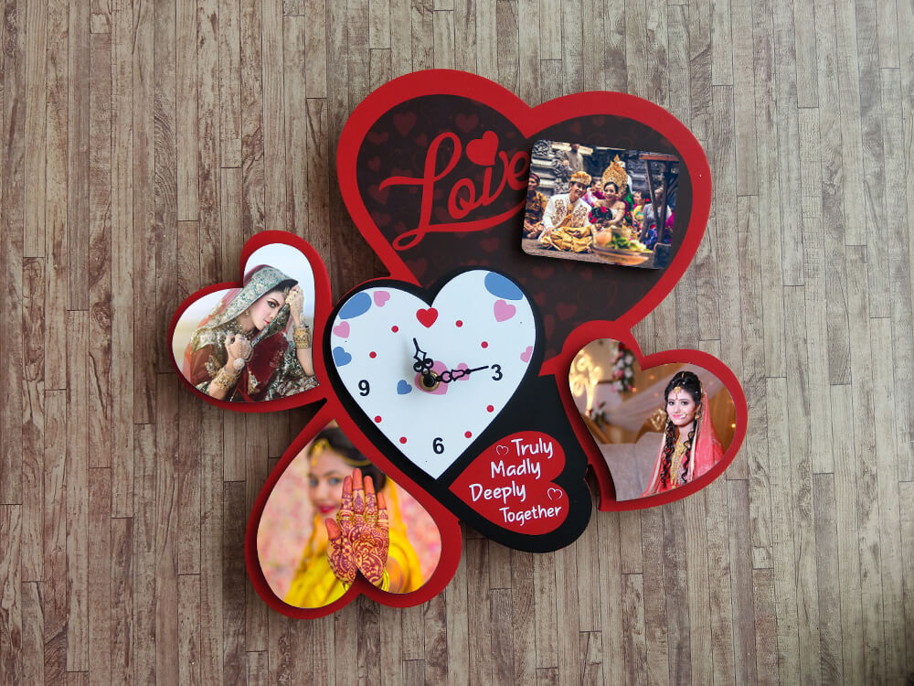 Wooden Wall Clock Love Personalized Clock Wisholize