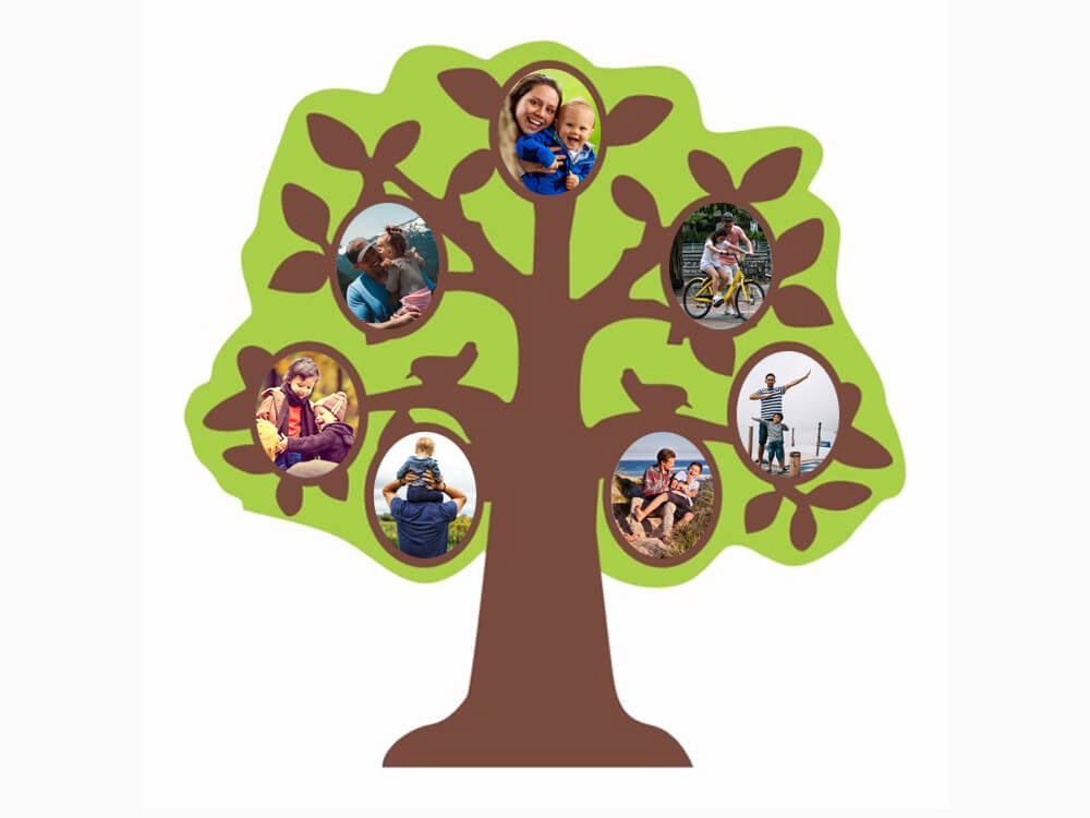 Wooden Wall Hanging Family Tree (7 Photos) (WHW16) - Wisholize - Photo Frame