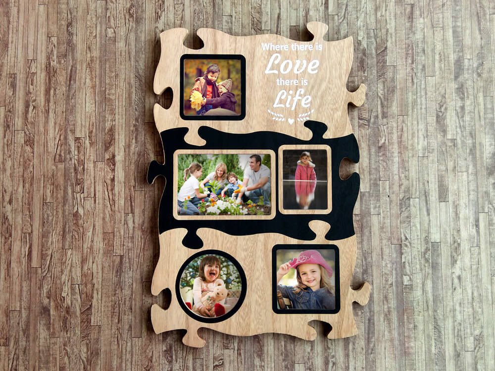 Wooden Wall Hanging Frame (5 Photos) - Wisholize - Photo Frame