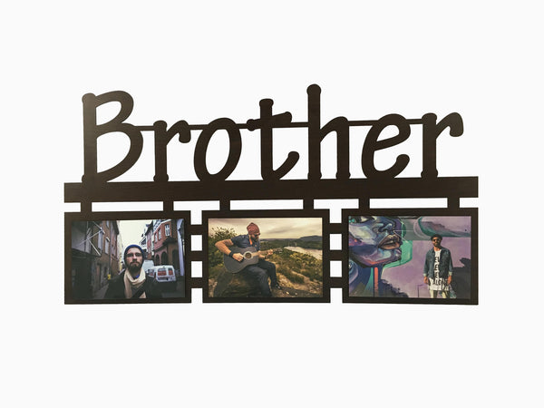 Wooden Wall Hanging Frame- Brother (3 Photos) - Wisholize - Photo Frame