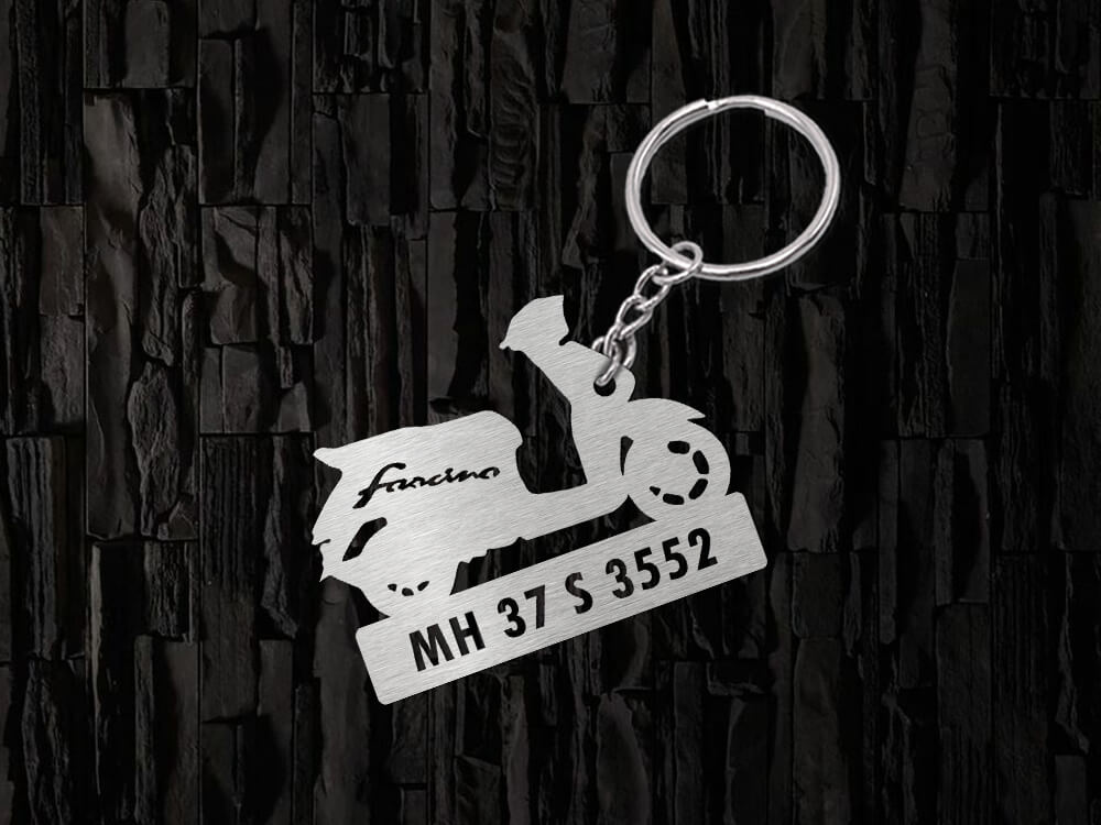 Metal Bike Shape Number Plate Keychain MVS03 Yamaha; Wisholize