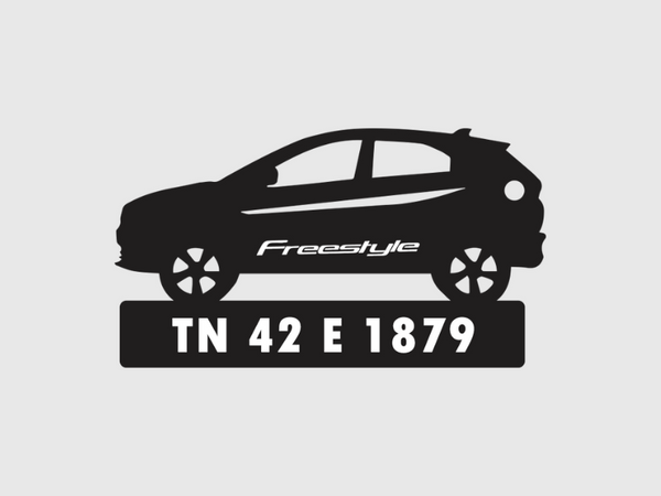 Car Shape Number Plate Keychain - VS507 - Ford Freestyle